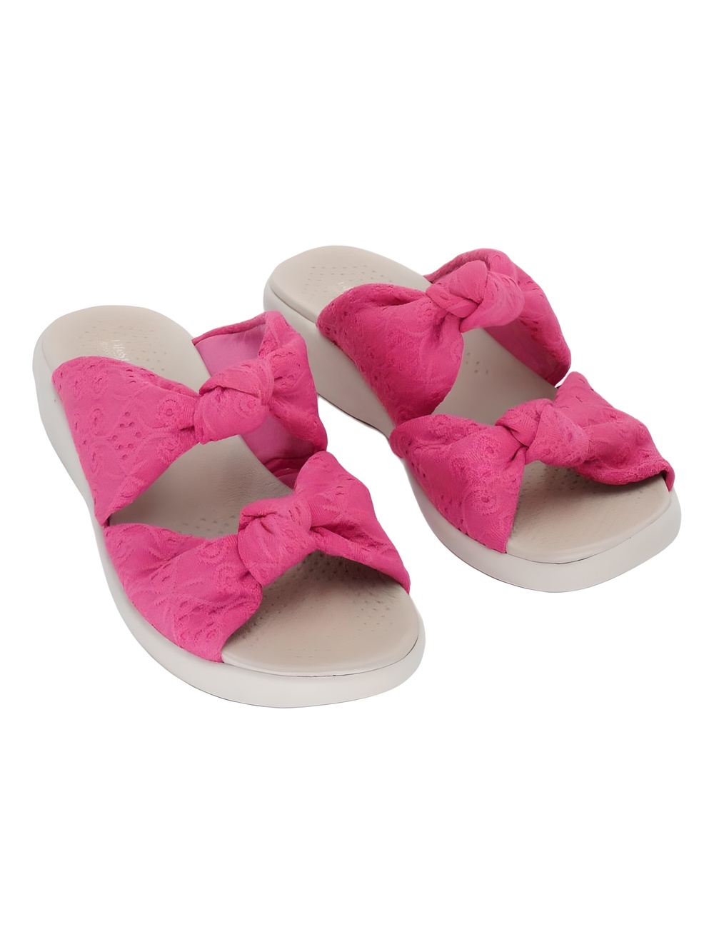 LifeStride Caring Slide French Pink Embroidered Sandals Size 7W